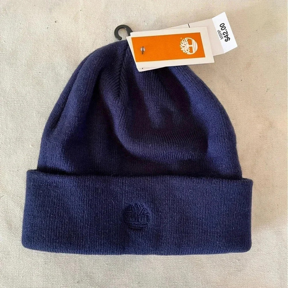 NWT Timberland Men’s Navy Tonal Embroidery Winter Hat - Picture 1 of 5